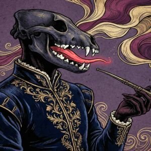 Victorian hound mystic illustration